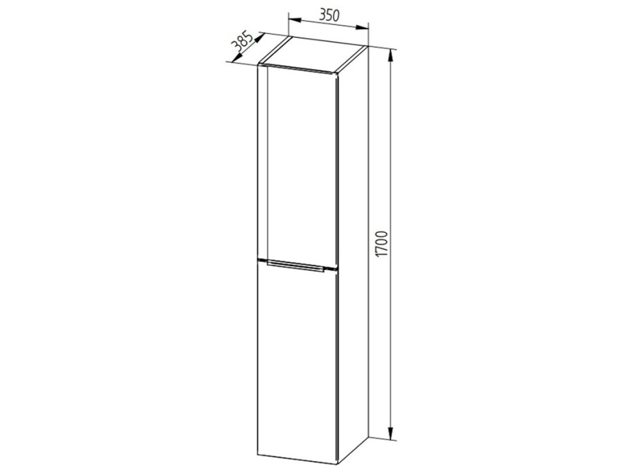 Kúpeľňová závesná skrinka MAILO 170 cm - vysoká