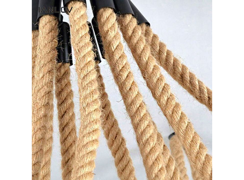 Stropné svietidlo 6 ROPES - kov/lano