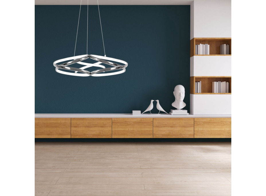 Stropné LED svietidlo HALO 120W - chrómové + ovládač