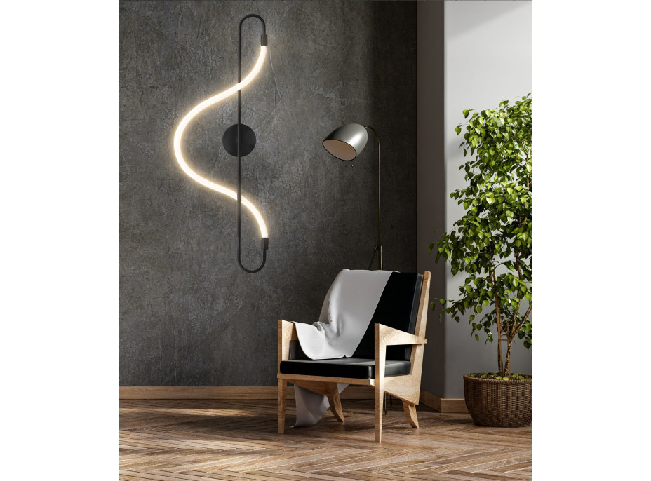 Nástenné LED svietidlo CURVE long - 24W - čierne