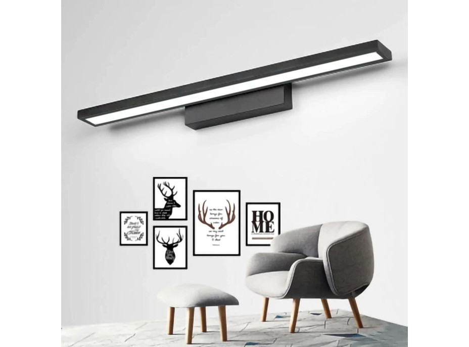 Nástenné LED svietidlo nad zrkadlo FLAT - 80 cm - 7W - čierne