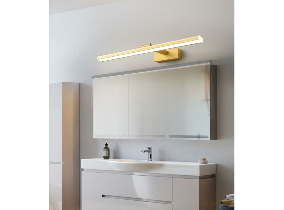 Nástenné LED svietidlo nad zrkadlo GOLDEN - 80 cm - 16W - zlaté