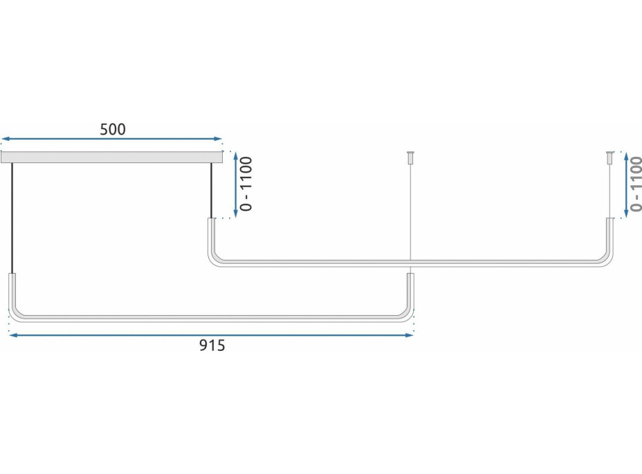 Stropné LED svietidlo HOOK 2 - 24W - čierne