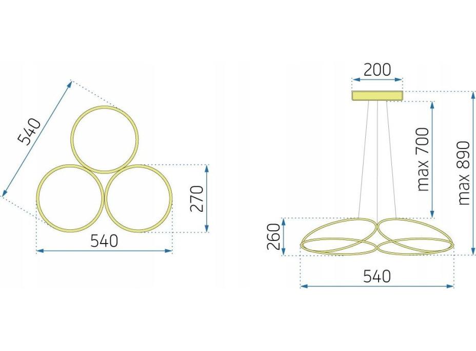 Stropné LED svietidlo HALO 120W - chrómové + ovládač