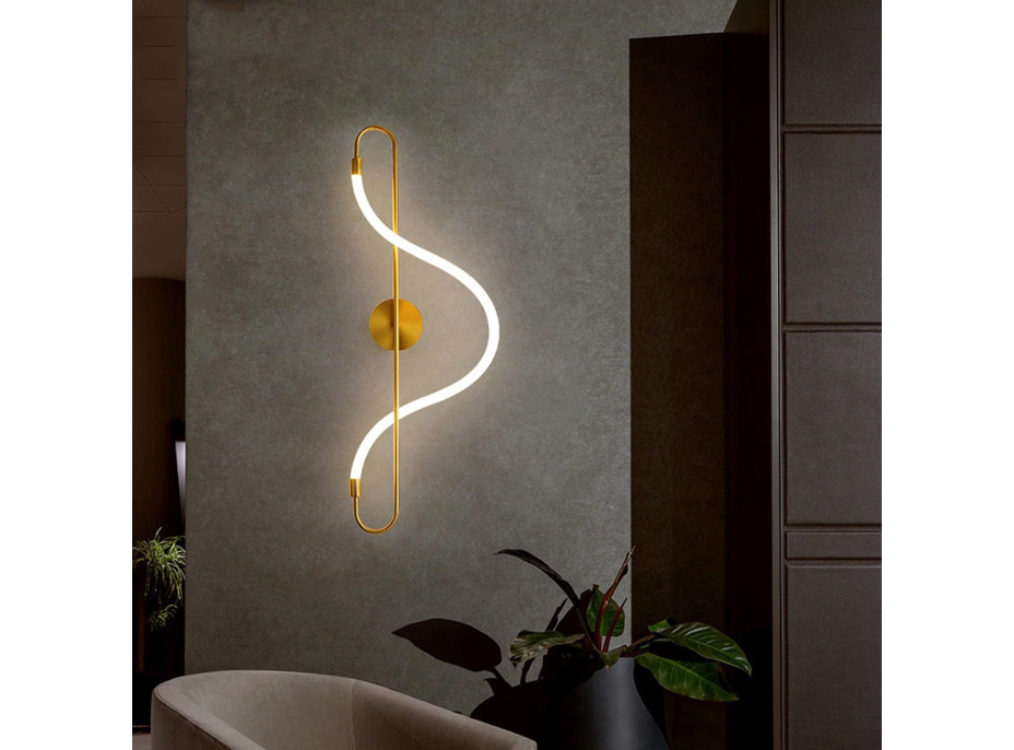 Nástenné LED svietidlo CURVE long - 24W - zlaté