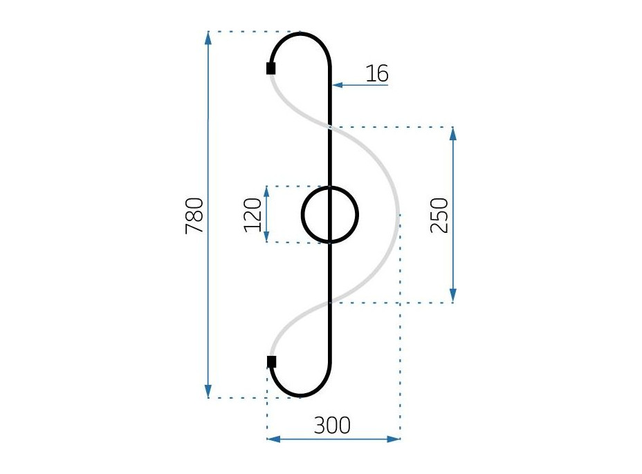 Nástenné LED svietidlo CURVE long - 24W - zlaté