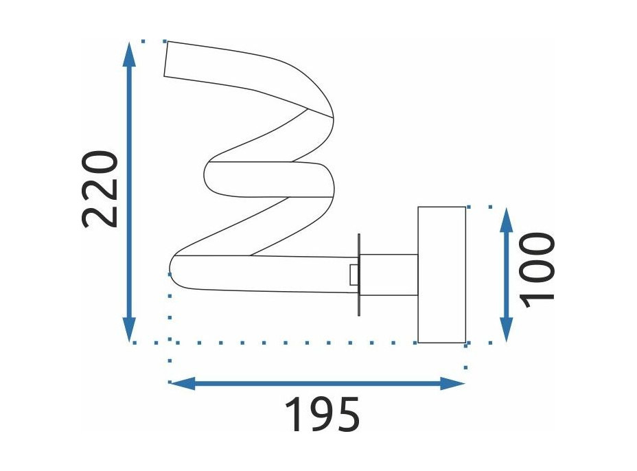 Nástenné LED svietidlo VORTEX half short - 18W - čierne