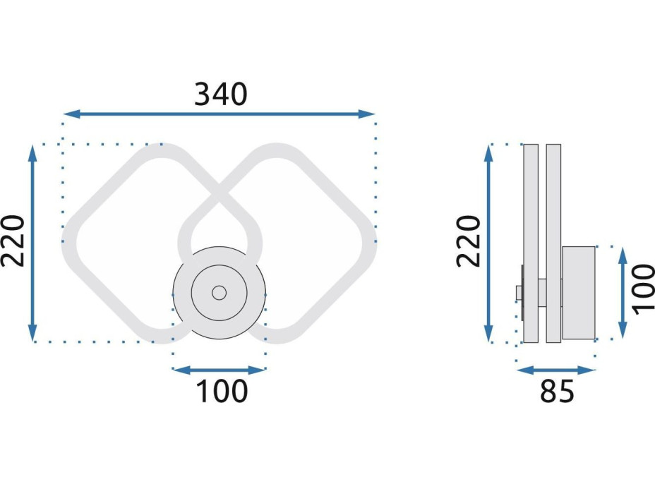 Nástenné LED svietidlo SQUARES - 13W - zlaté