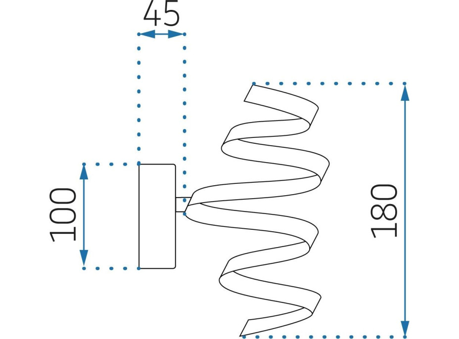 Nástenné LED svietidlo VORTEX short - 15W - čierne