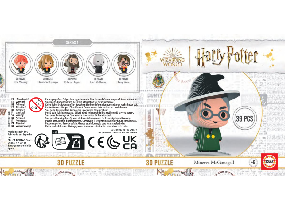 EDUCA 3D puzzle Harry Potter: Minerva McGonagallová 39 dielikov