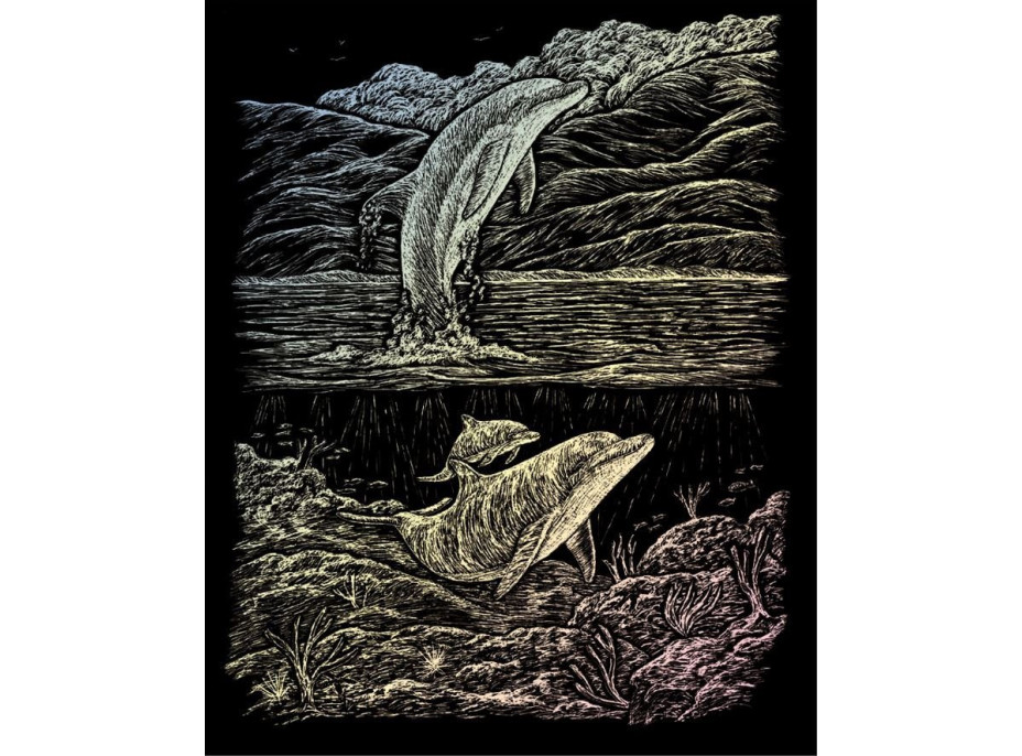 ROYAL & LANGNICKEL Holografický škrabací obrázok Zátoka delfínov