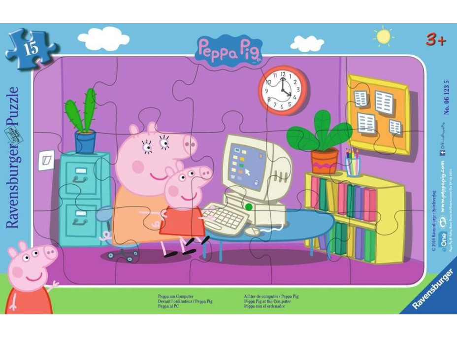 RAVENSBURGER Puzzle Prasiatko Peppa 15 dielikov