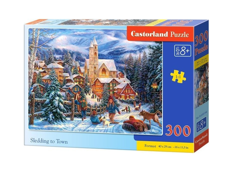 CASTORLAND Puzzle Sánkovanie v meste 300 dielikov