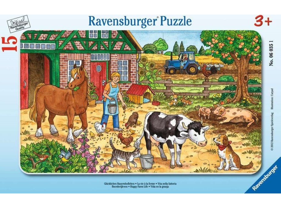 RAVENSBURGER Puzzle Šťastný život na statku 15 dielikov