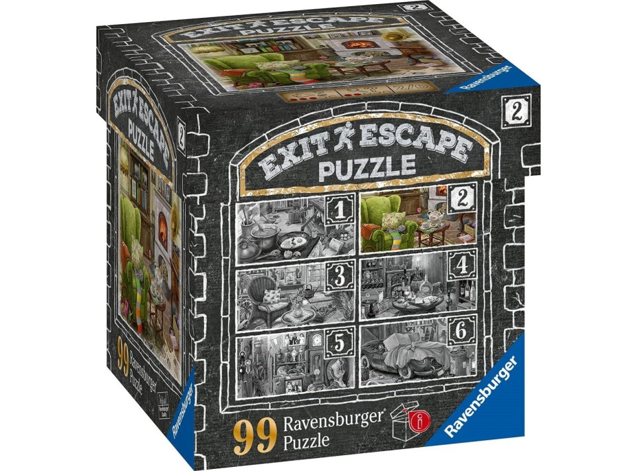 RAVENSBURGER Únikové EXIT puzzle Strašidelné sídlo 2: V obývacej izbe 99 dielikov