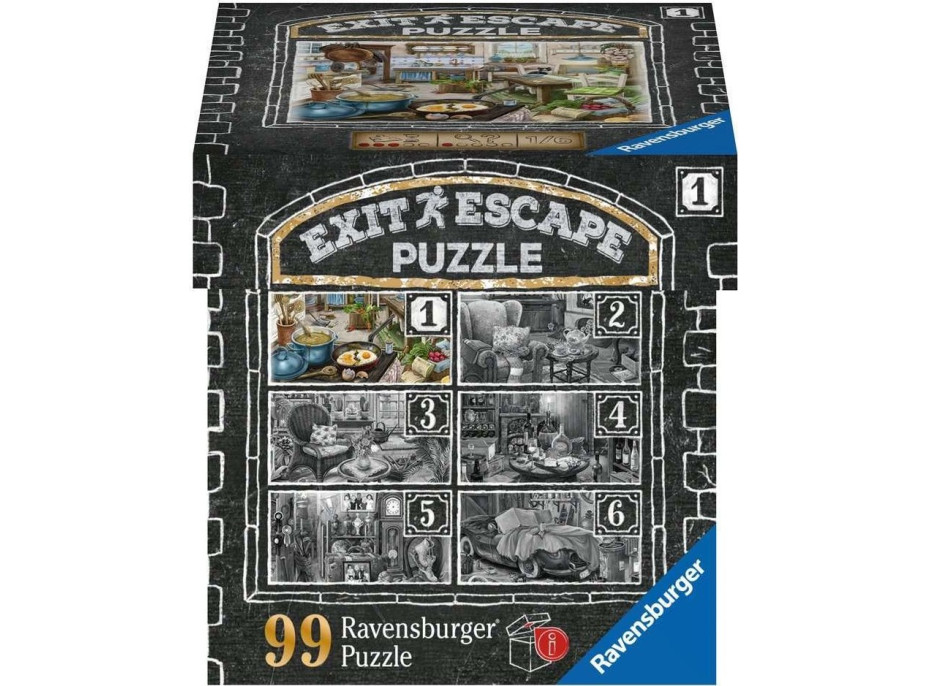 RAVENSBURGER Únikové EXIT puzzle Strašidelné sídlo 2: V obývacej izbe 99 dielikov