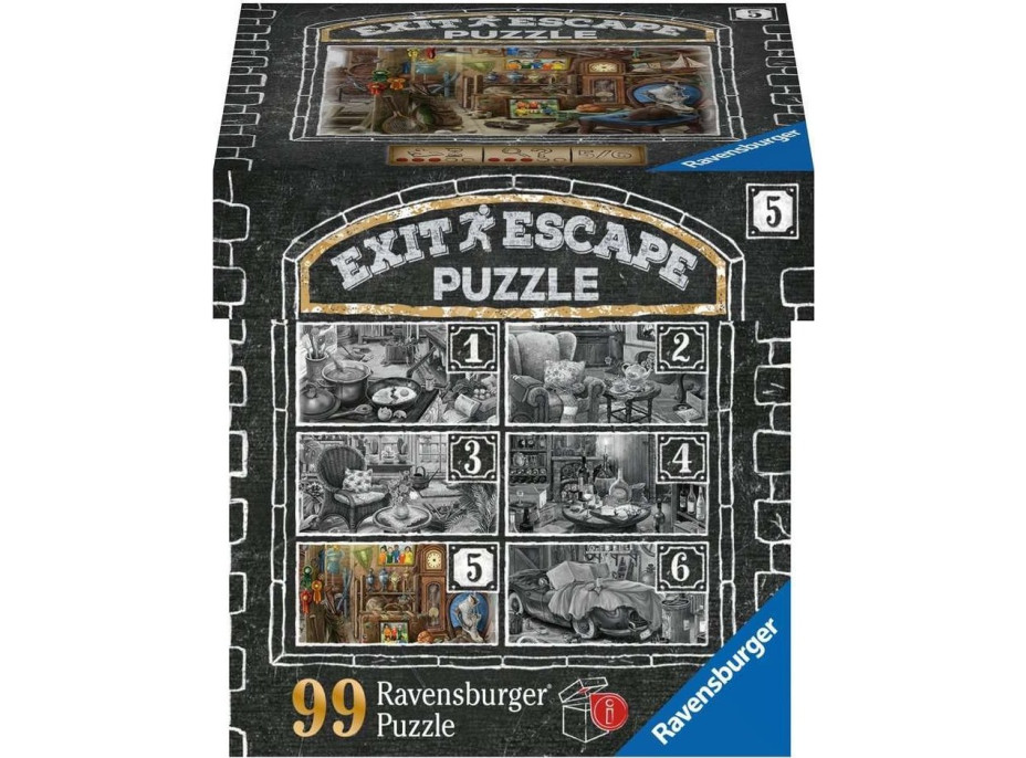 RAVENSBURGER Únikové EXIT puzzle Strašidelné sídlo 5: Na pôde 99 dielikov