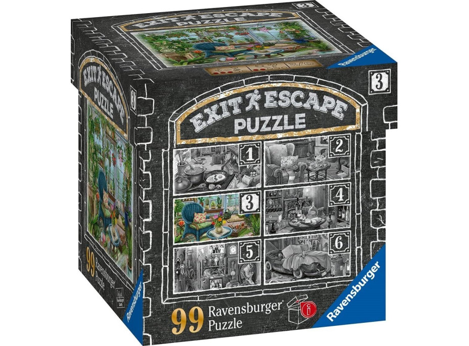 RAVENSBURGER Únikové EXIT puzzle Strašidelné sídlo 3: V zimnej záhrade 99 dielikov