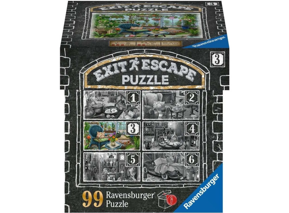 RAVENSBURGER Únikové EXIT puzzle Strašidelné sídlo 3: V zimnej záhrade 99 dielikov