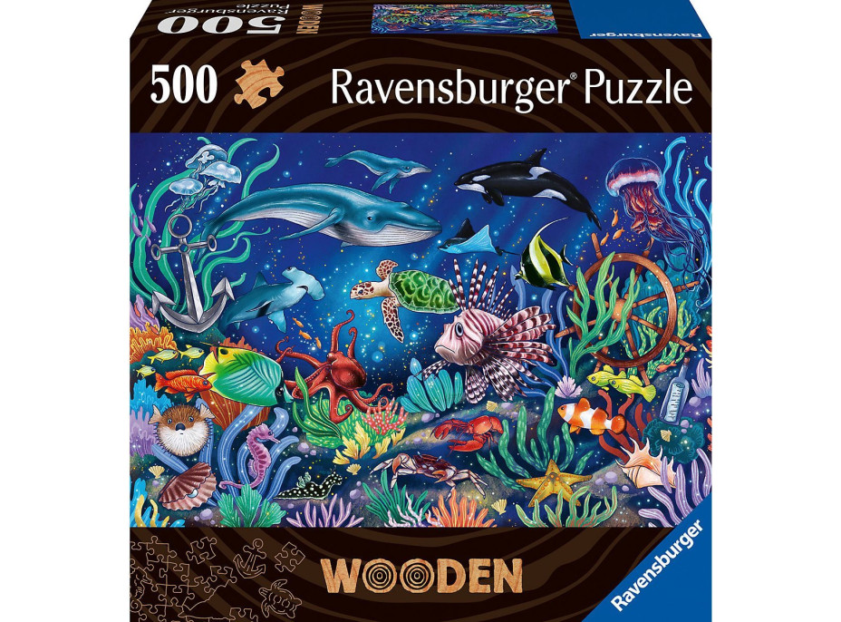 RAVENSBURGER Drevené puzzle V mori 500 dielikov