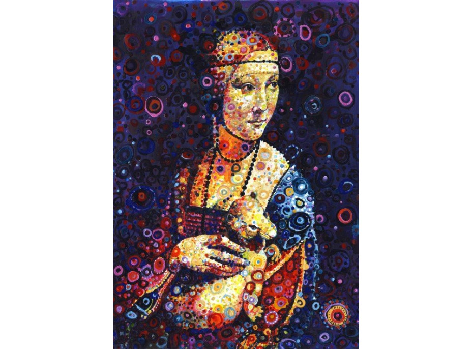 GRAFIKA Puzzle Leonardo da Vinci: Dáma s hranostajom od Sally Rich 1500 dielikov