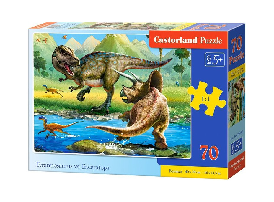 CASTORLAND Puzzle Tyranosaurus vs. Triceratops 70 dielikov