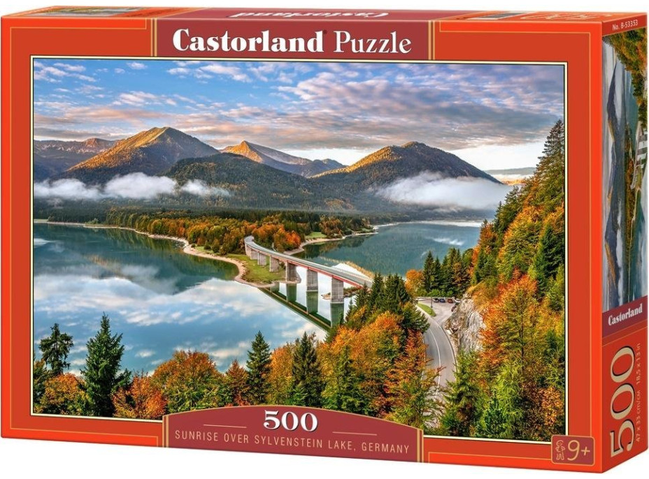 CASTORLAND Puzzle Východ nad jazerom Sylvenstein 500 dielikov