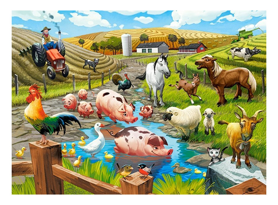 CASTORLAND Puzzle Život na farme 70 dielikov