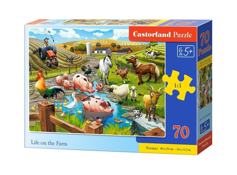 CASTORLAND Puzzle Život na farme 70 dielikov