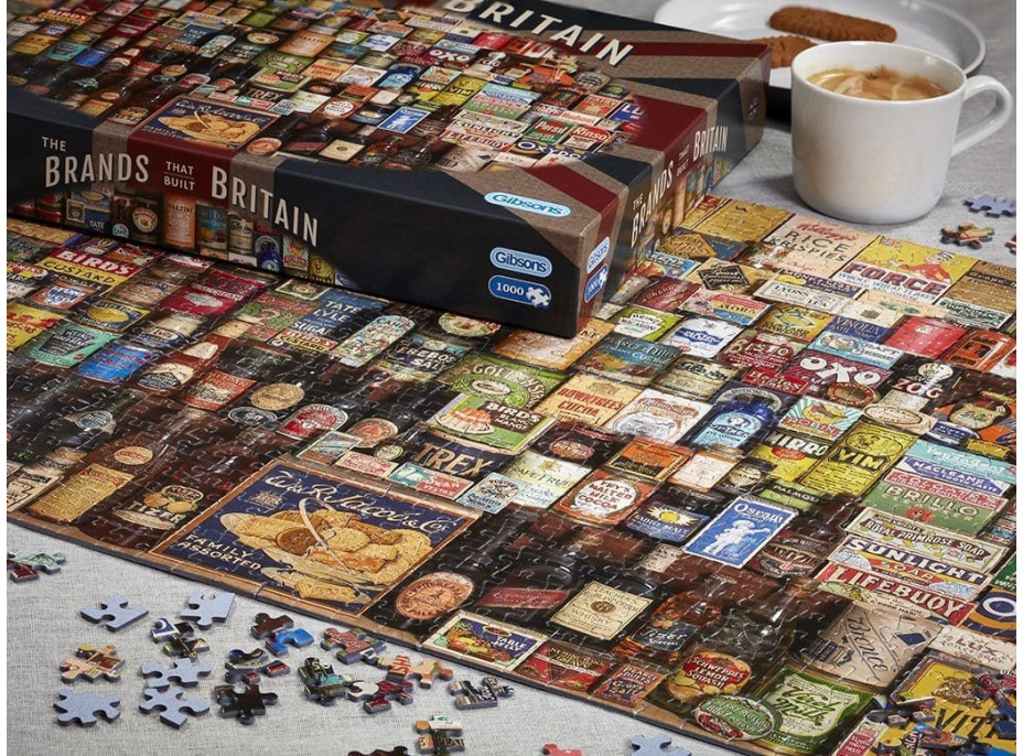 GIBSONS Puzzle Značky, ktoré vybudovali Britániu 1000 dielikov