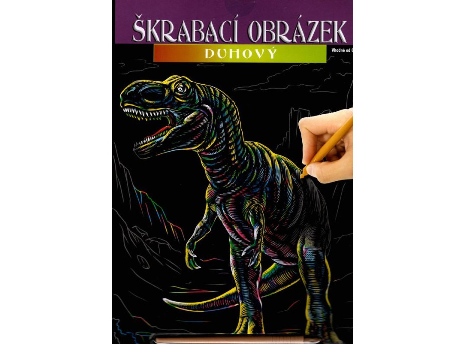 ARTLOVER Škrabací obrázok dúhový Tarbosaurus 20x25cm