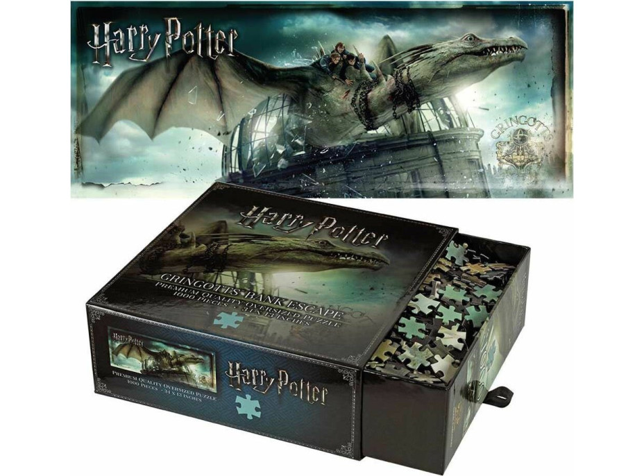 NOBLE PARTNERS Panoramatické puzzle Harry Potter: Útek od Gringottových 1000 dielikov