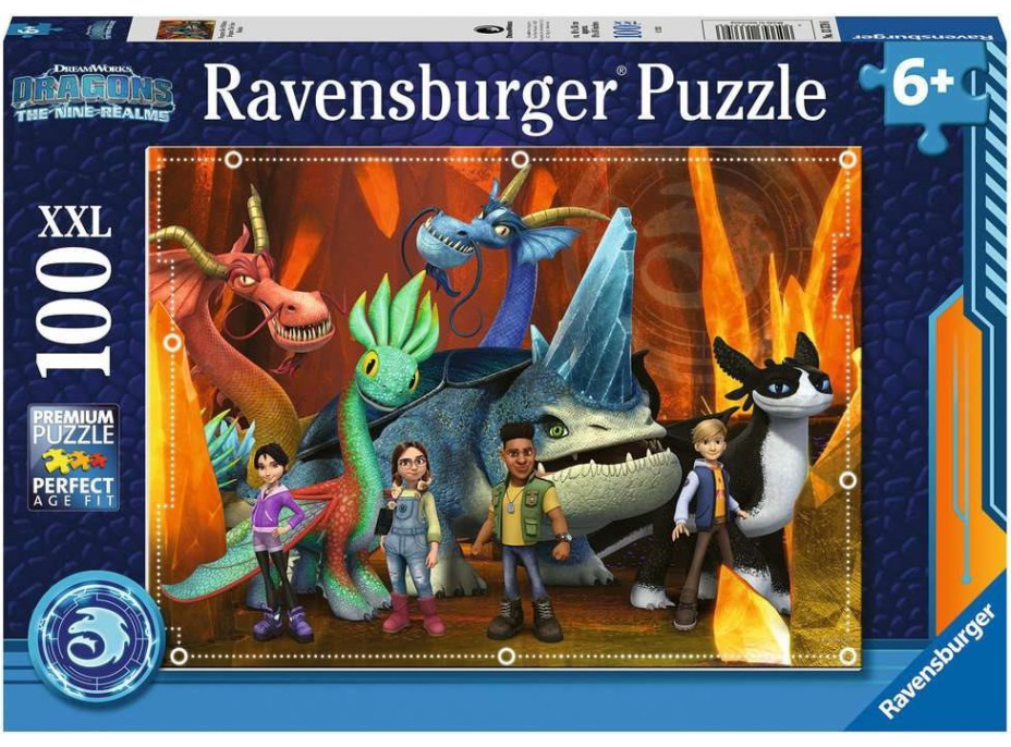 RAVENSBURGER Puzzle Ako vycvičiť draka: The Nine Realms XXL 100 dielikov