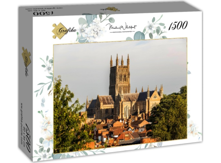 GRAFIKA Puzzle Katedrála vo Worcestri - pohľad z parku Kráľovskej pevnosti 1500 dielikov