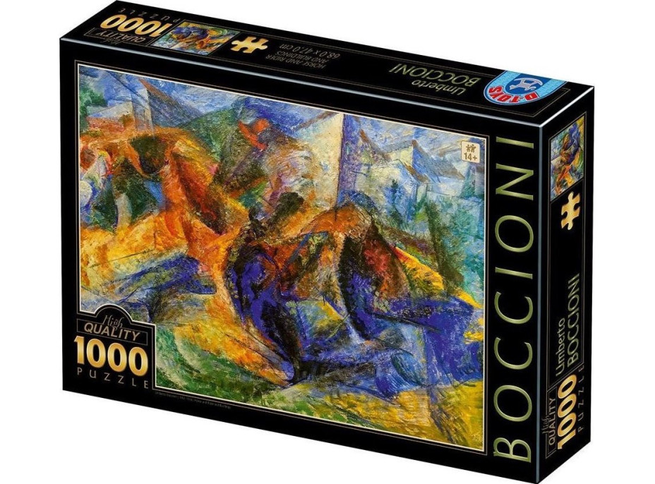 D-TOYS Puzzle Kôň a jazdec a budovy 1000 dielikov