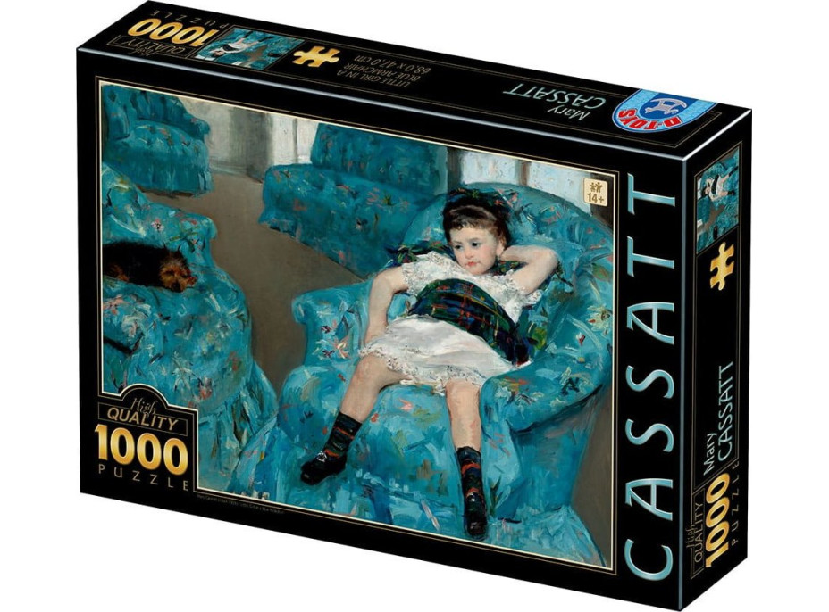 D-TOYS Puzzle Malé dievča v modrom kresle 1000 dielikov