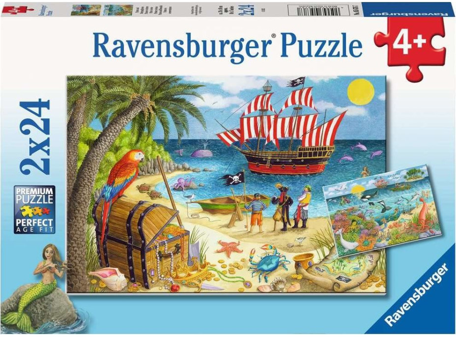 RAVENSBURGER Puzzle Piráti a morské víly 2x24 dielikov