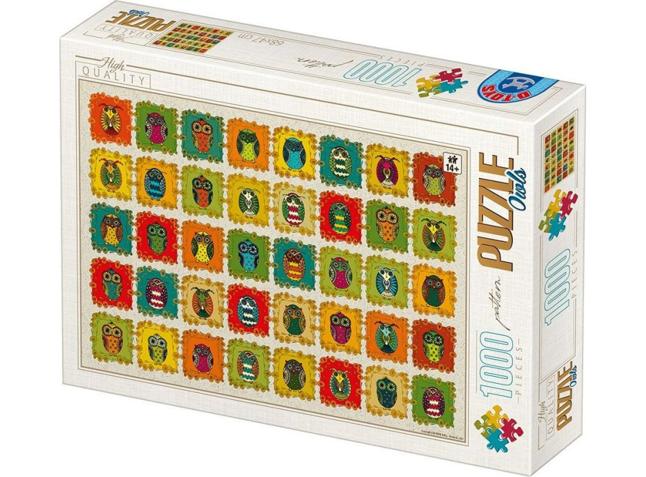 D-TOYS Puzzle Vzorkovník: Sovy 1000 dielikov