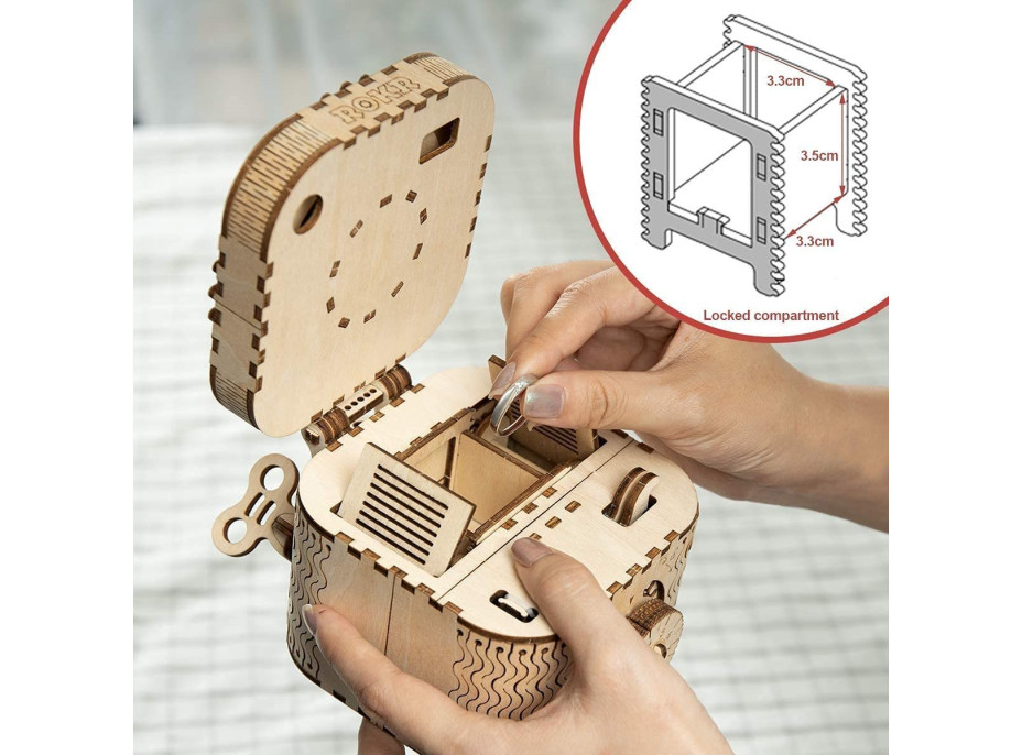 ROBOTIME Roker 3D drevené puzzle Trezor 158 dielikov