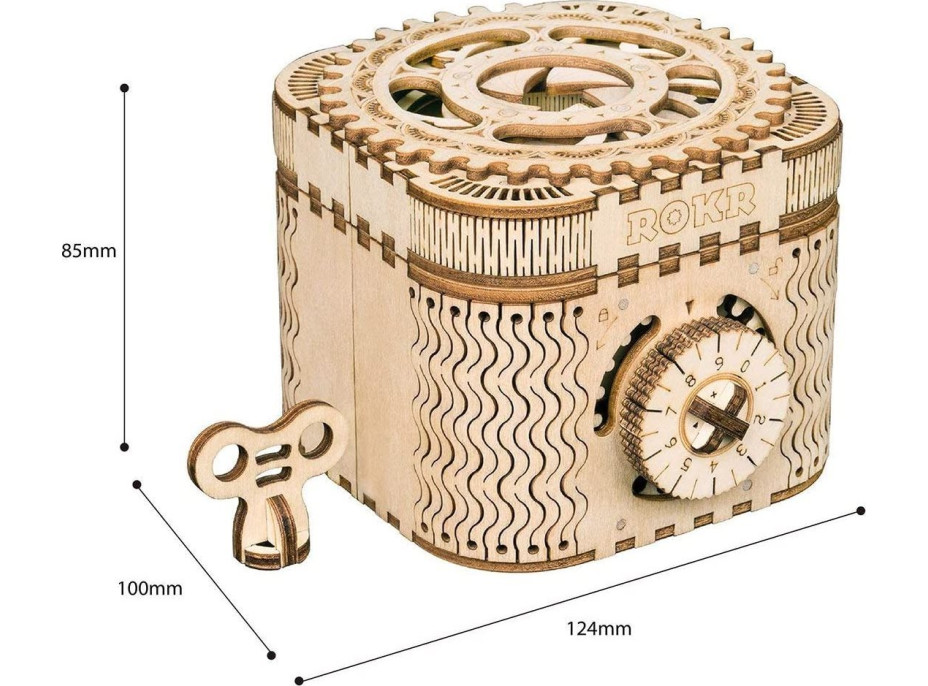 ROBOTIME Roker 3D drevené puzzle Trezor 158 dielikov