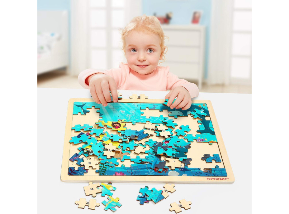 TOP BRIGHT Drevené puzzle Na morskom dne 100 dielikov