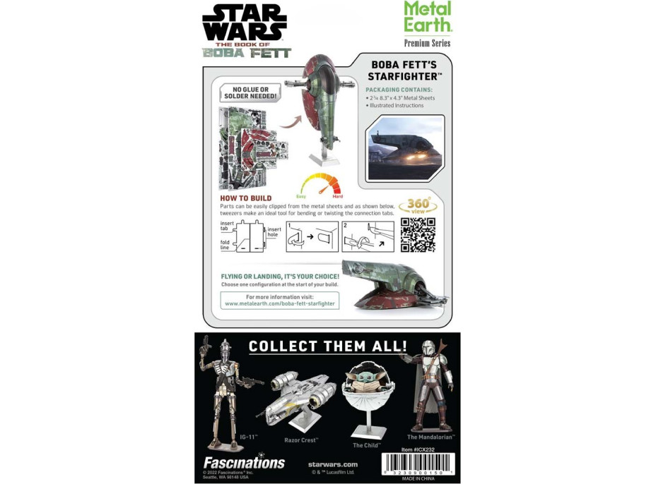 METAL EARTH 3D puzzle Star Wars: Boba Fett&#39;s Starfighter (ICONX)