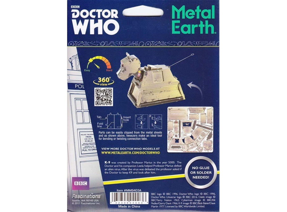 METAL EARTH 3D puzzle Doctor Who: Rusty K-9