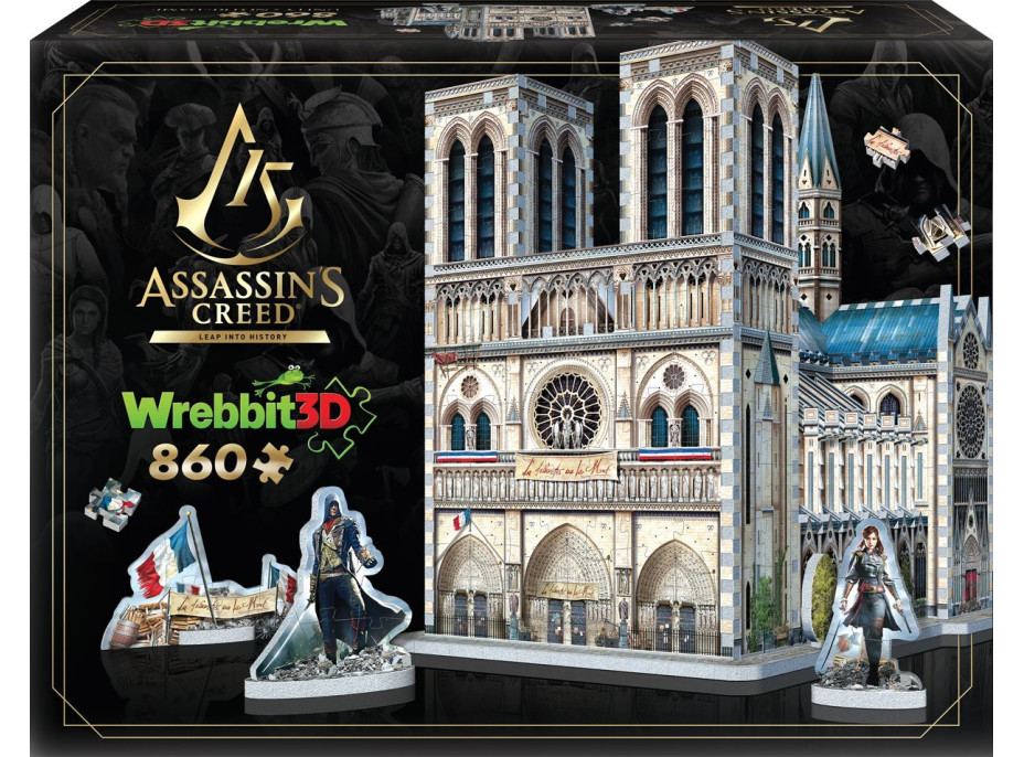 WREBBIT 3D puzzle Assassin&#39;s Creed Unity: Notre-Dame 860 dielikov