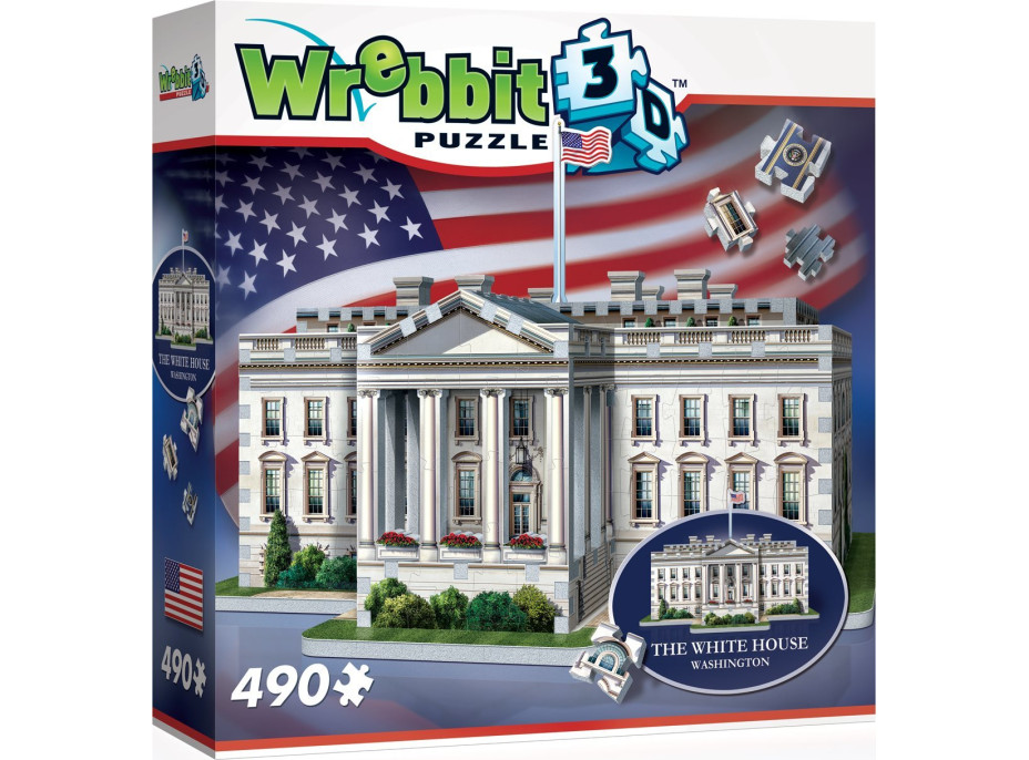 WREBBIT 3D puzzle Biely dom, Washington 490 dielikov