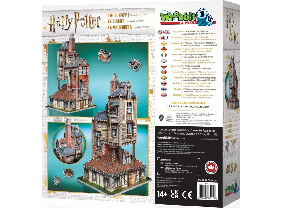 WREBBIT 3D puzzle Harry Potter: brloh 415 dielikov