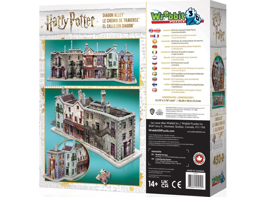 WREBBIT 3D puzzle Harry Potter: Priečna ulica 450 dielikov