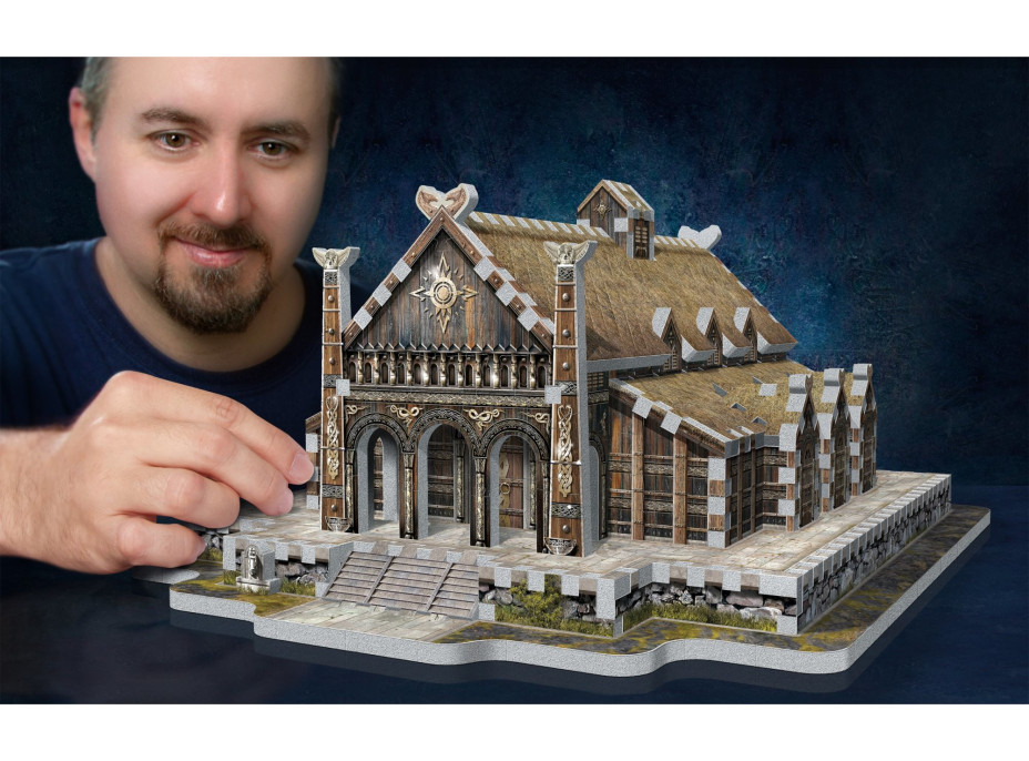 WREBBIT 3D puzzle Pán prsteňov: Zlatá sieň Edoras 445 dielikov