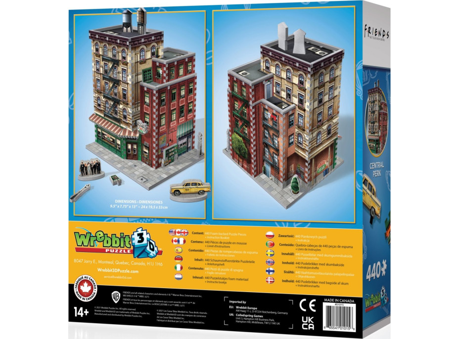 WREBBIT 3D puzzle Priatelia: Central Perk 440 dielikov