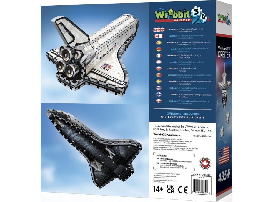 WREBBIT 3D puzzle Raketoplán Orbiter 435 dielikov